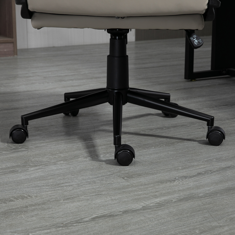 Vinsetto PU Leather Office Chair for Home with Arm, Adjustable Height, Grey