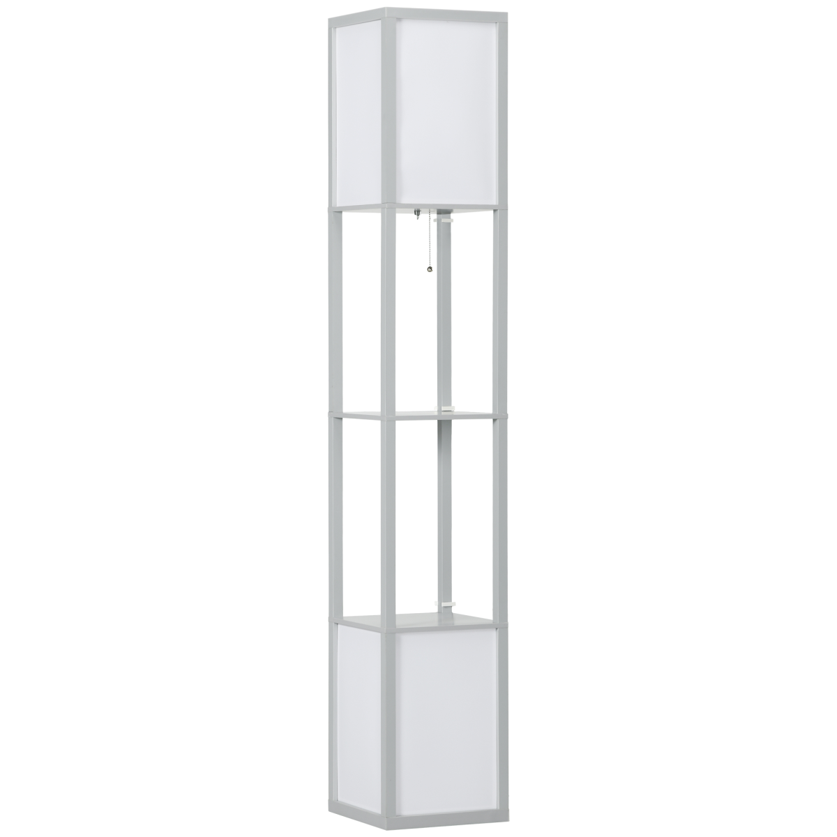 HOMCOM Shelf Floor Lamp with Dual Light, for Living Room, Bedroom, Black