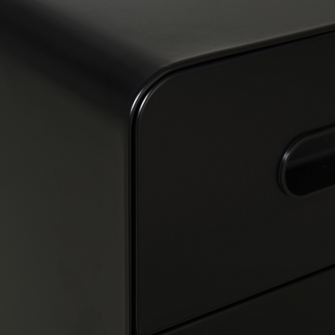 3 Draw Modern Steel Filing Cabinet w/ 4 Wheels Lock Pencil Box Black Vinsetto