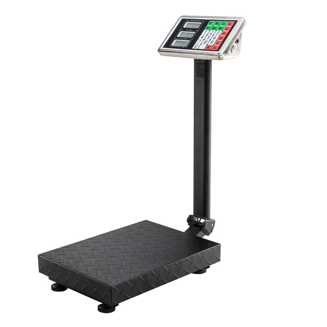 【Old code:95066004】100KG/220lbs LCD Digital Personal Floor Postal Platform Scale with 30*40 Platform & 0.6mm Plate Black UK Plug