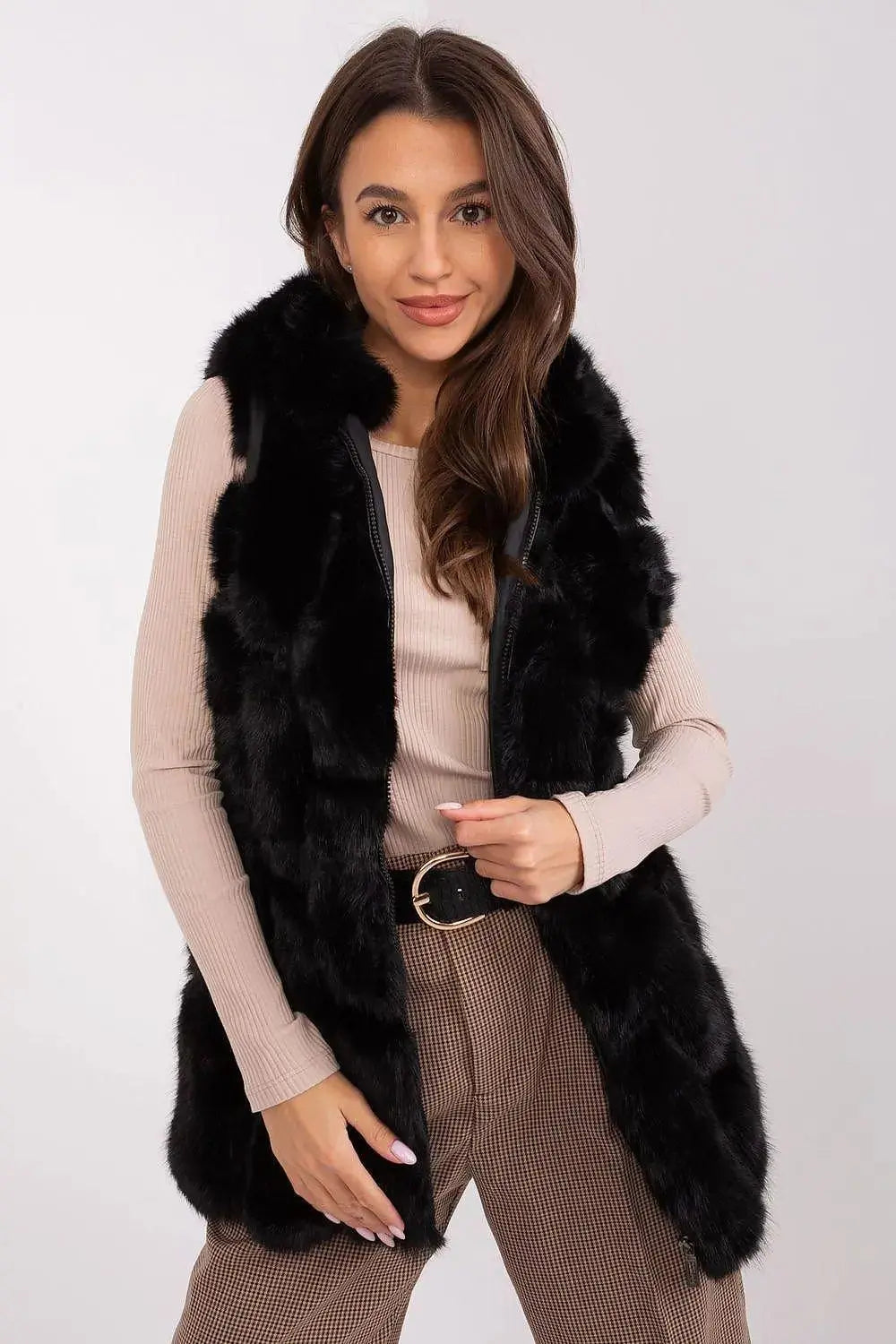 A.T fur polyester vest