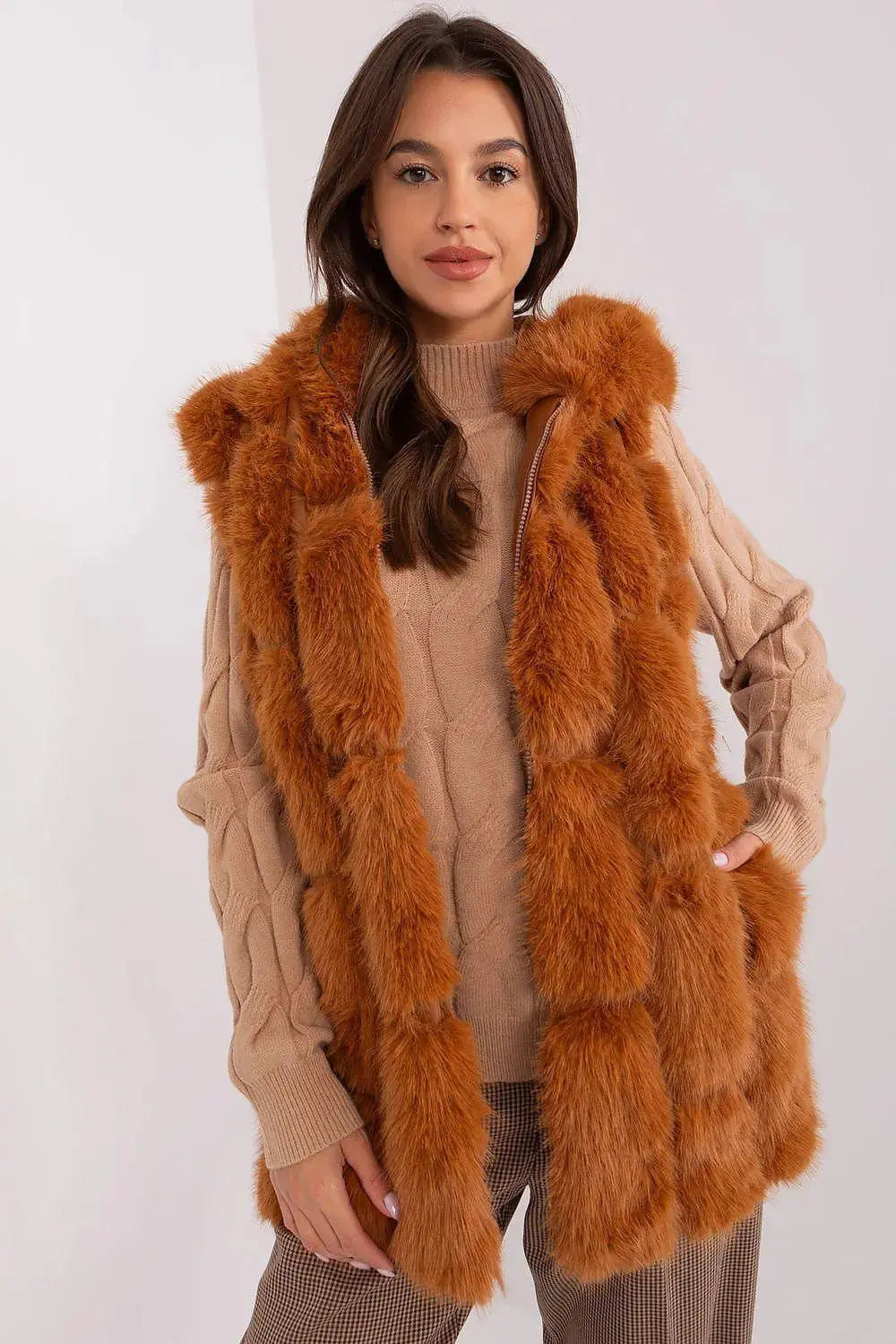 A.T fur polyester vest