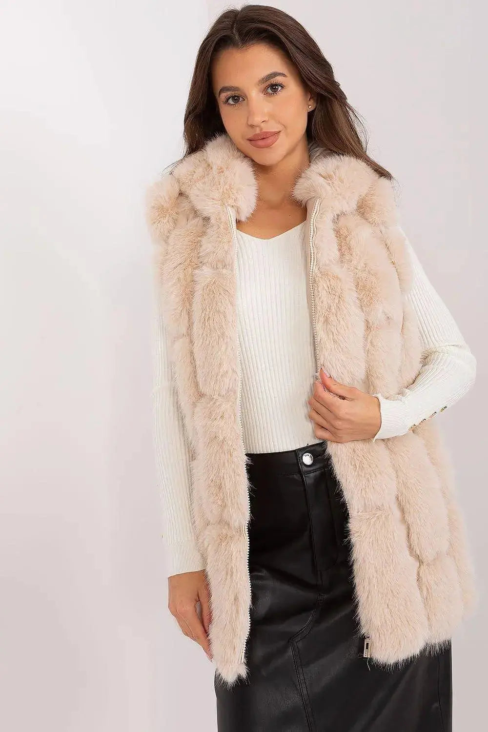 A.T fur polyester vest