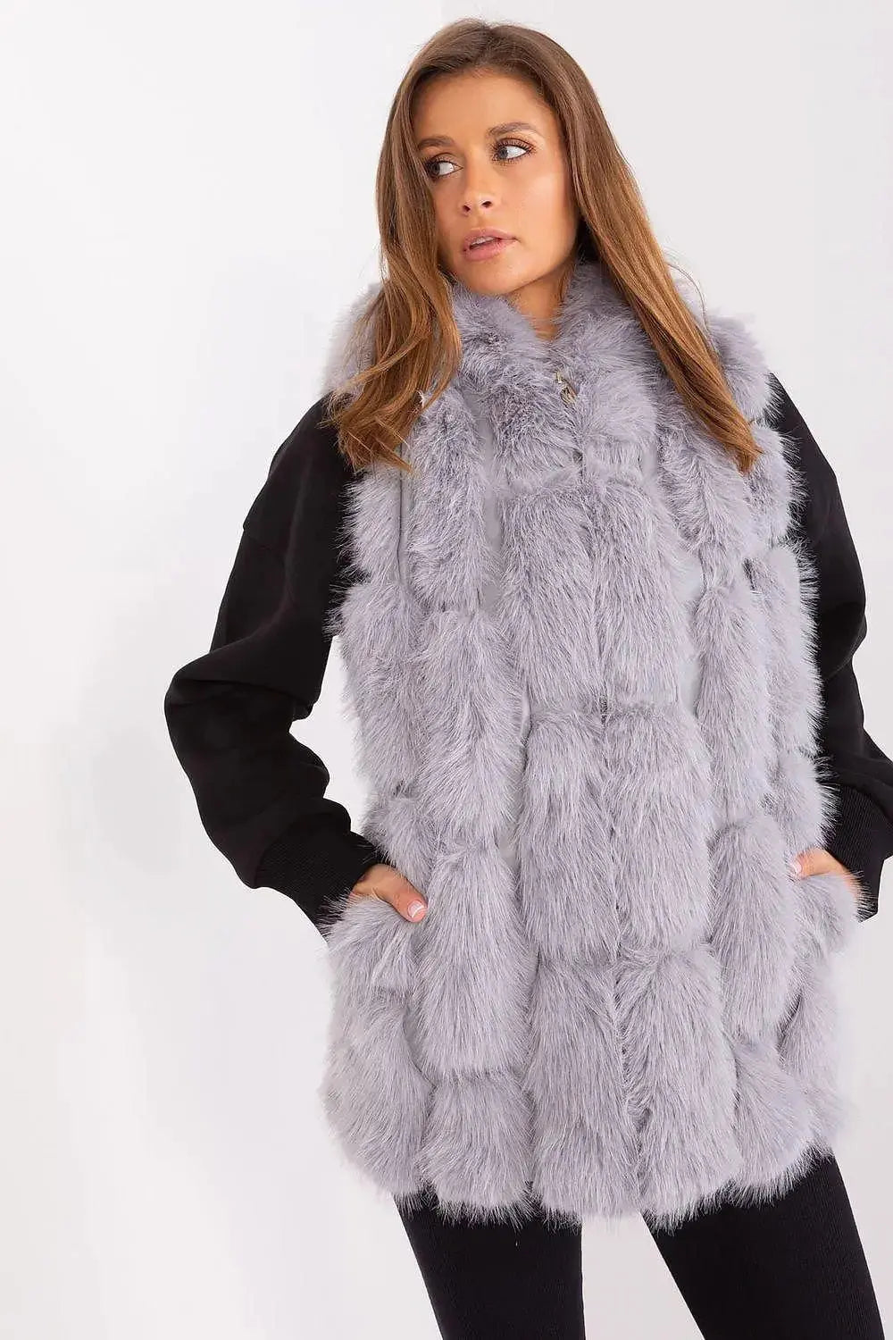 A.T fur polyester vest