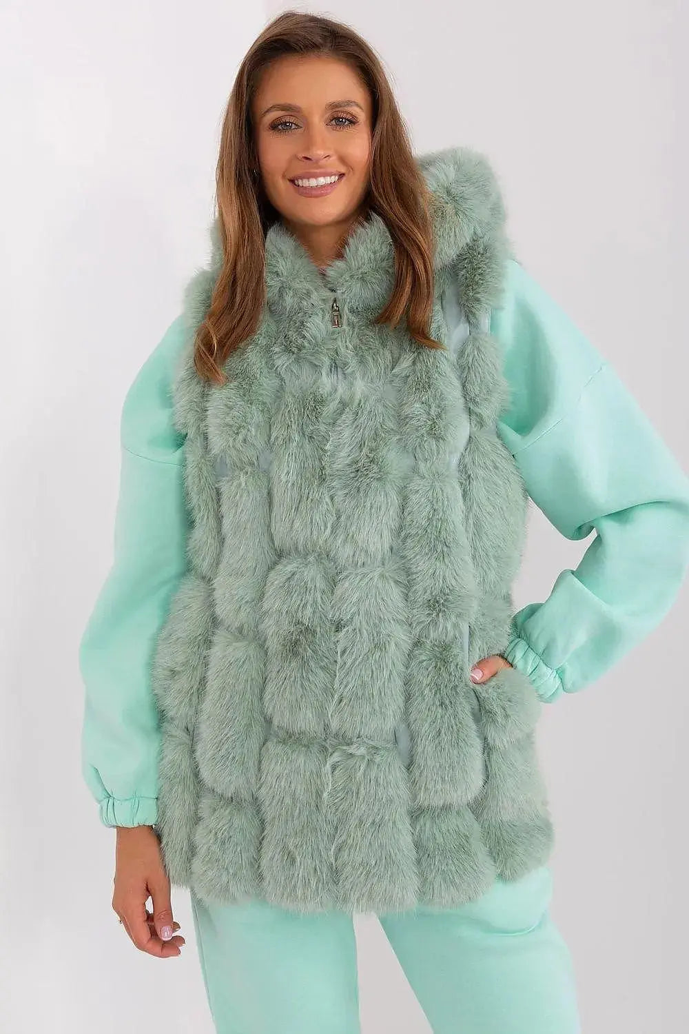 A.T fur polyester vest