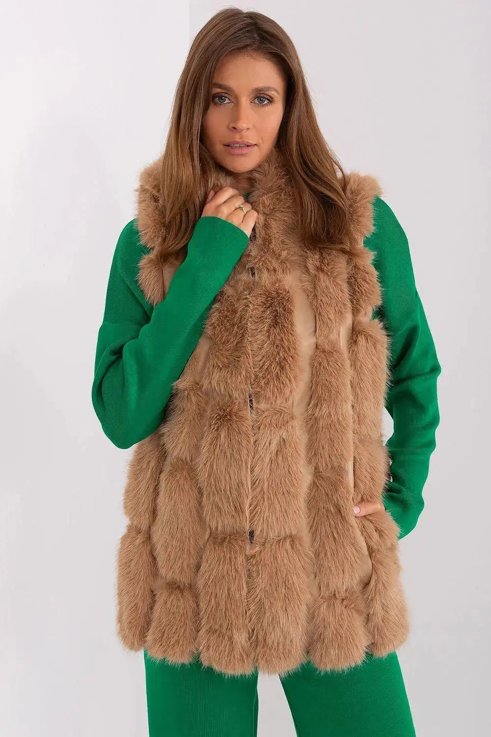 A.T fur polyester vest