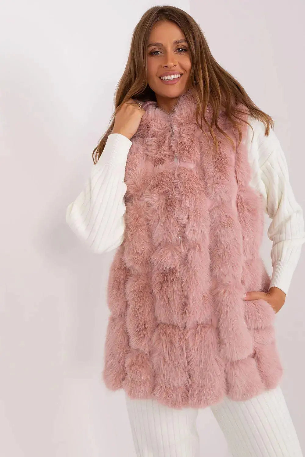 A.T fur polyester vest