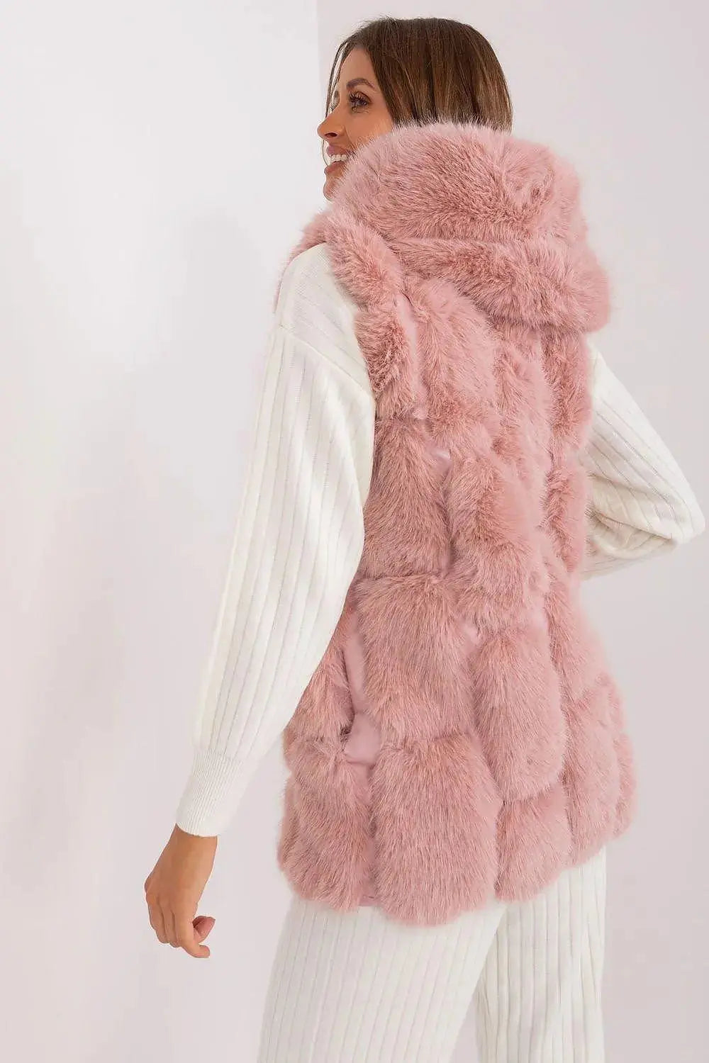 A.T fur polyester vest