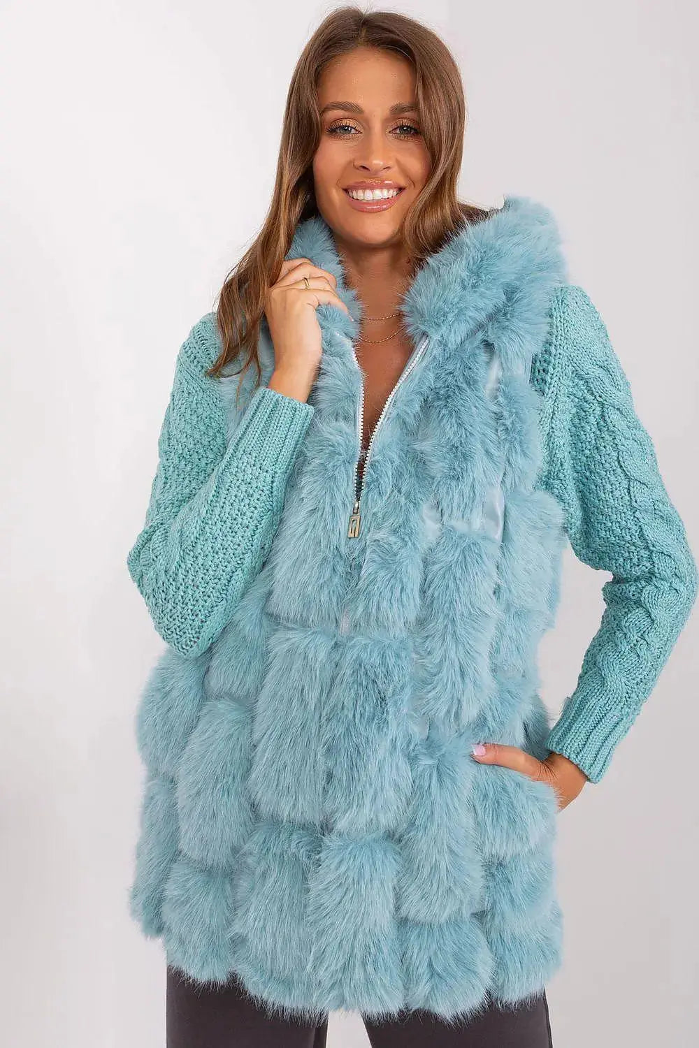 A.T fur polyester vest