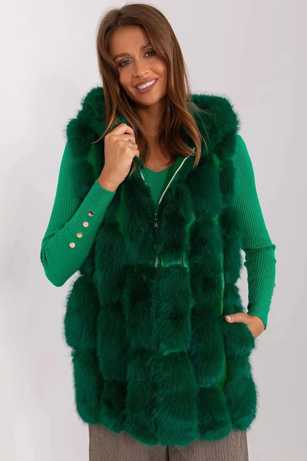 A.T fur polyester vest
