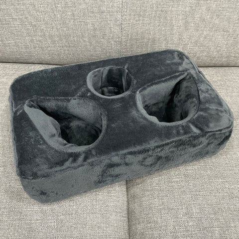 Sofa Cup Holder Caddy Pillow for Drinks, Remote & Phone Organiser