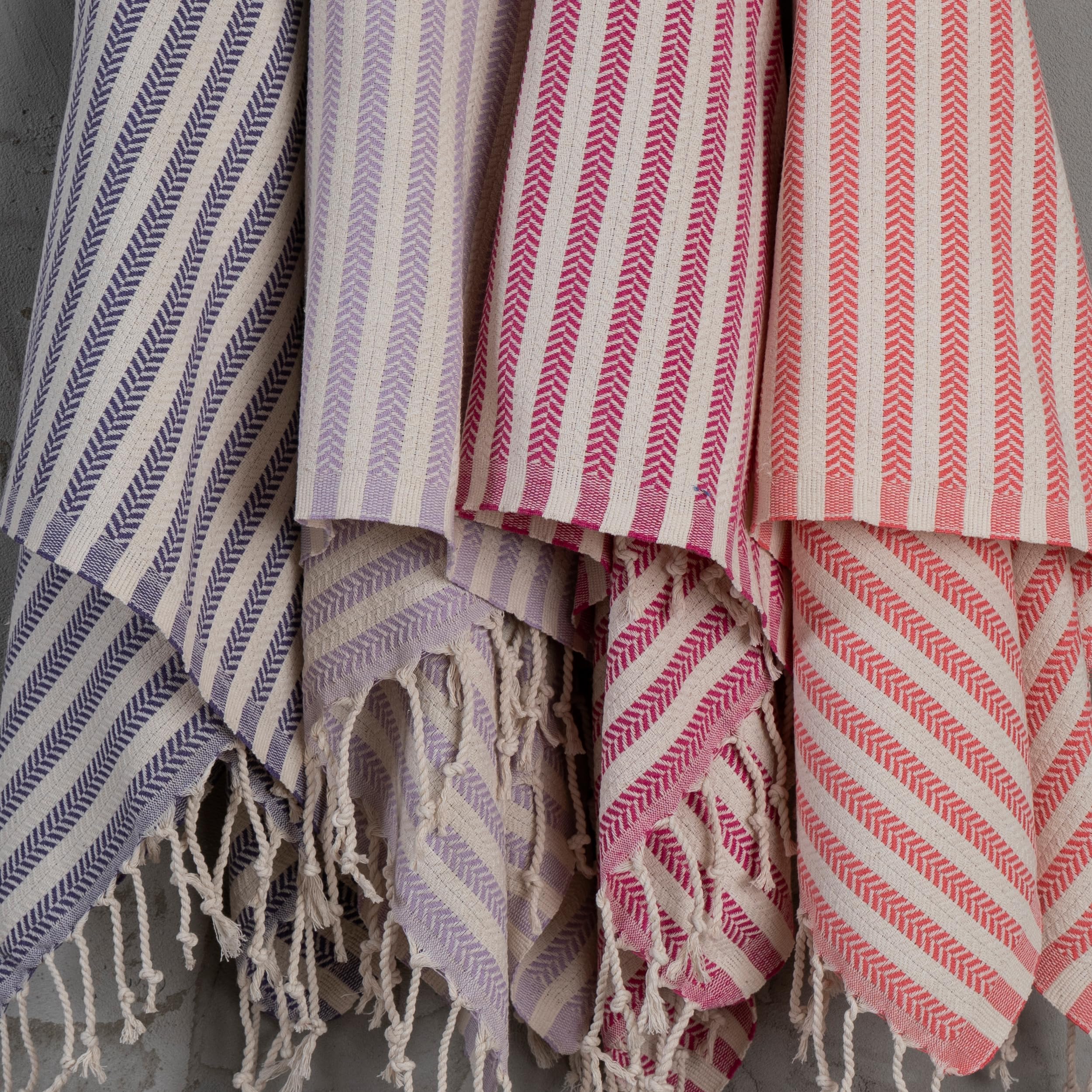 Blue Beach Turkish Towel Striped - 90 x180cm Large Turkish Hammam Peshtemal Towel - Super Absorbent, Quick Dry, Lightweight