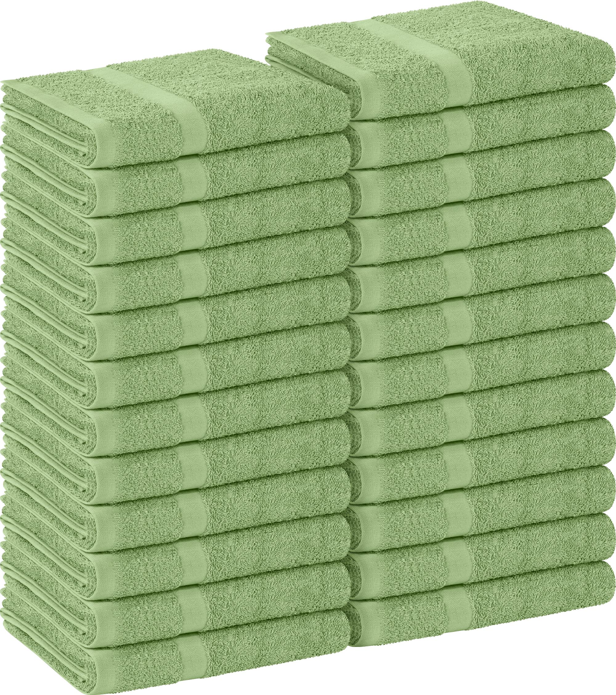 Utopia Towels Sage Green Salon Towels, Pack of 24 (Not Bleach Proof, 16 x 27 Inches) Highly Absorbent Towels for Hand, Gym, Beauty, Hair, Spa