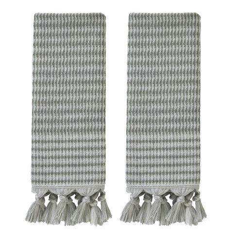 SKL Home Longborough 100% Turkish Cotton Hand Towel Set, 16x26, Sage