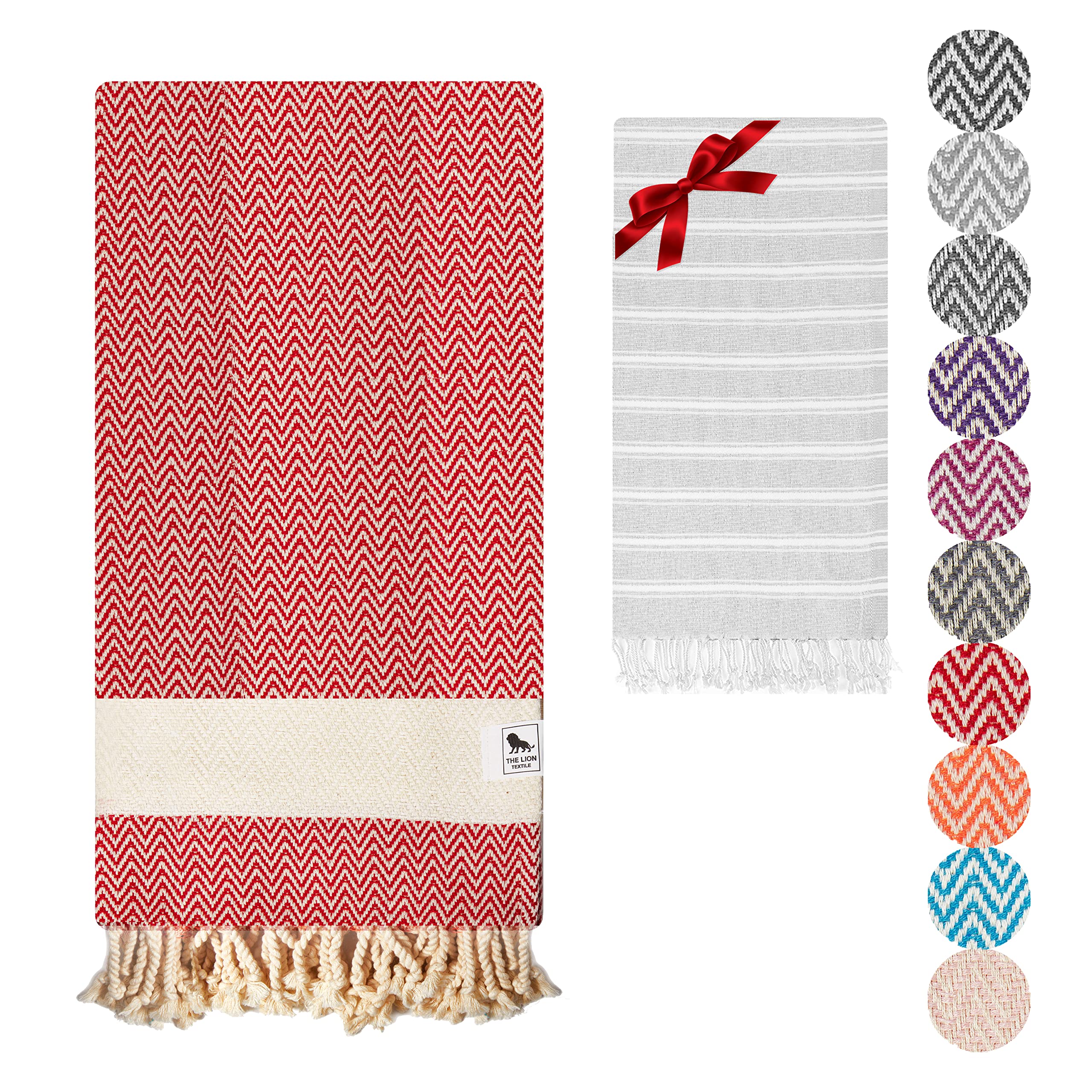 The Lion Textile Beach towel, Bath Towel - Soft, Lightweight, and Quick-Drying Turkish Towels Hand Set. Perfect for Adults Bathroom, Beach, Pool, SPA