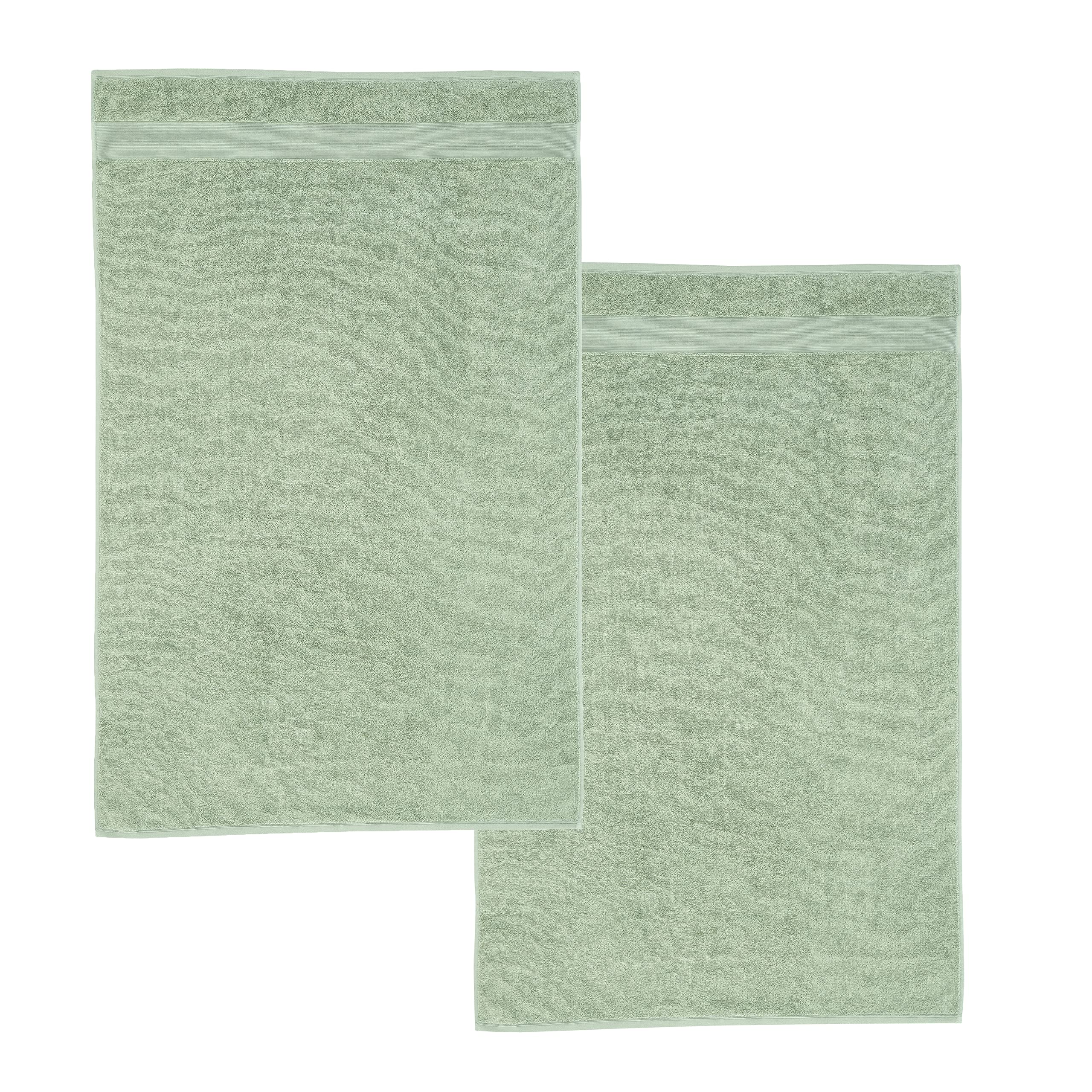 Catherine Lansfield Bathroom Anti-Bacterial Cotton Bath Sheet Pair Sage