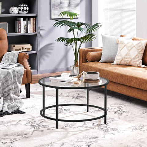 Yaheetech Round Coffee Table Black