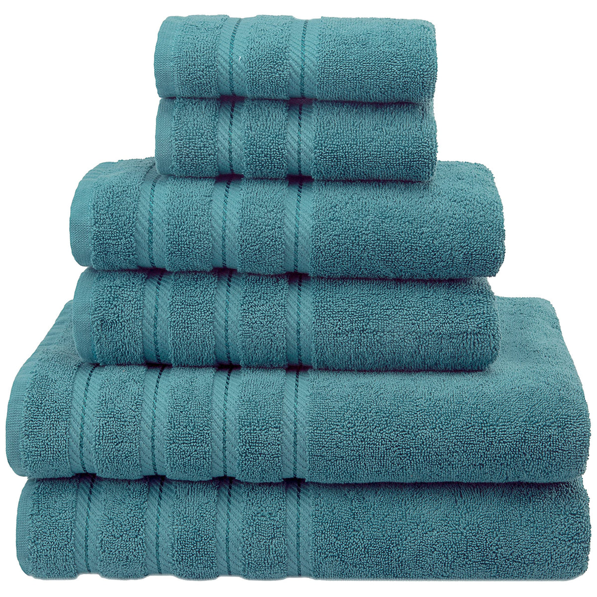 American Soft Linen 100% Turkish Carde Cotton 6 Piece Towel Set, 560 GSM Towels for Bathroom, Super Soft 2 Bath Towels 2 Hand Towels 2 Washcloths