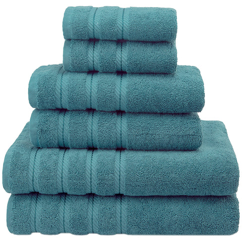 American Soft Linen 100% Turkish Carde Cotton 6 Piece Towel Set, 560 GSM Towels for Bathroom, Super Soft 2 Bath Towels 2 Hand Towels 2 Washcloths