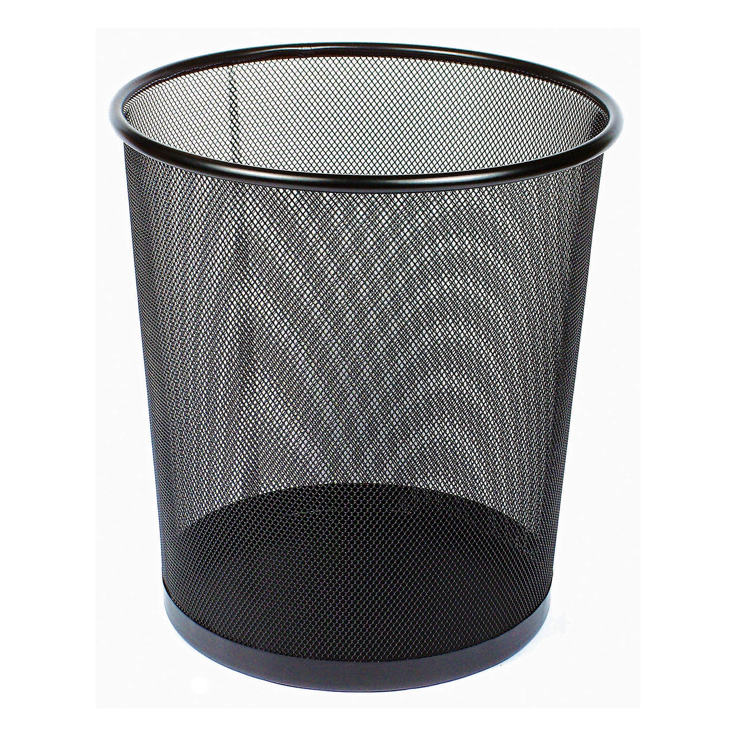 Wastepaper/Waste Bin - Metal Mesh - Lightweight and Robust - 23.5 x 27 cm - Black