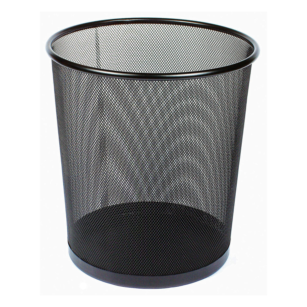Wastepaper/Waste Bin - Metal Mesh - Lightweight and Robust - 23.5 x 27 cm - Black