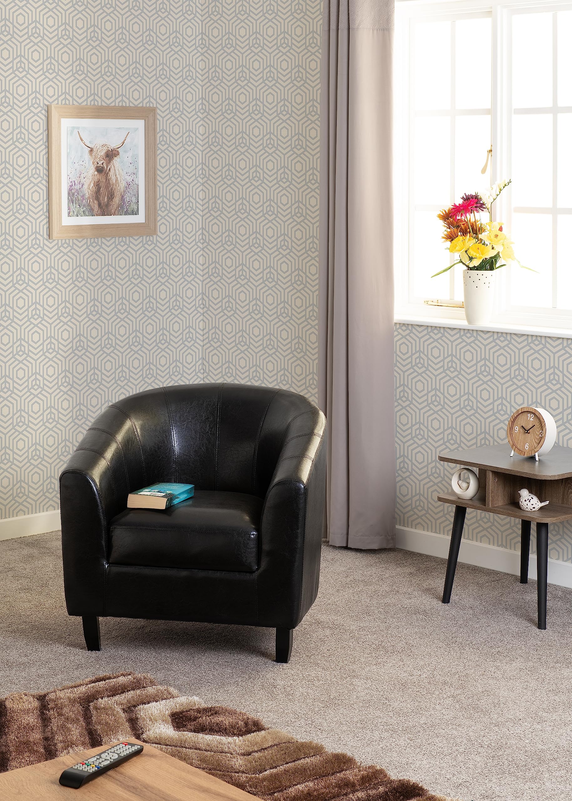 Seconique Tempo Tub Chair in Black Pu