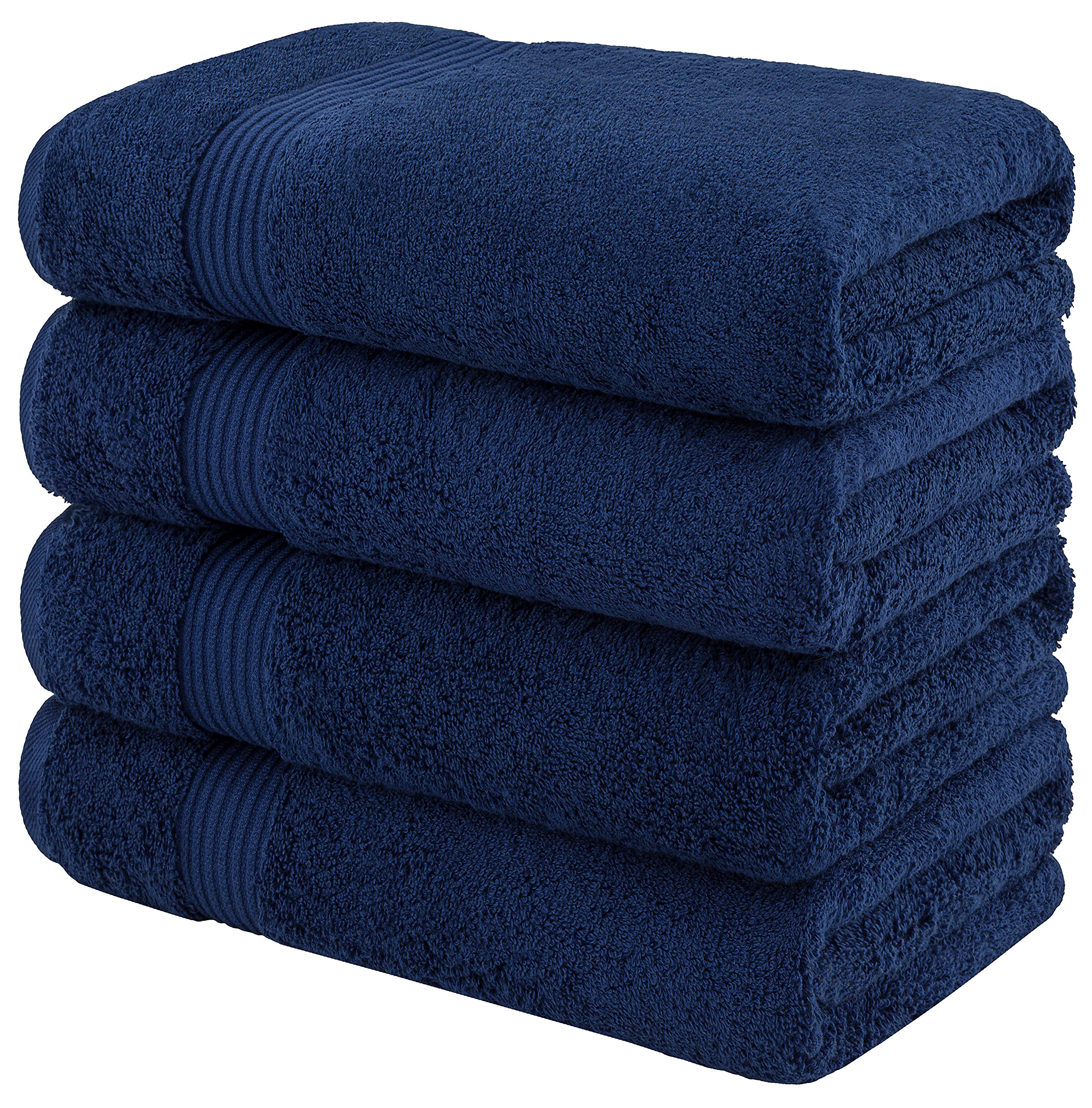 American Veteran Towel, 100% Cotton Turkish Bath Towels for Bathroom 4 Pack, 27x54 Extra Large Premium Soft Drying Bathroom Towels, Navy Blue