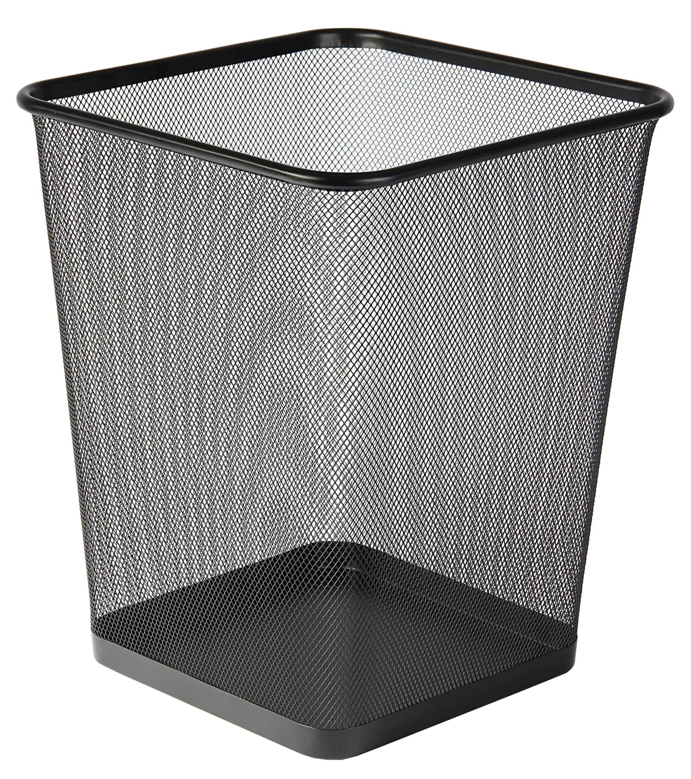 Osco Wiremesh Waste Bin Square – Metal Mesh Rubbish & Recycling Basket for Office, Home, Bathroom – Solid Non Slip Base Build, H30 cm × W25 cm