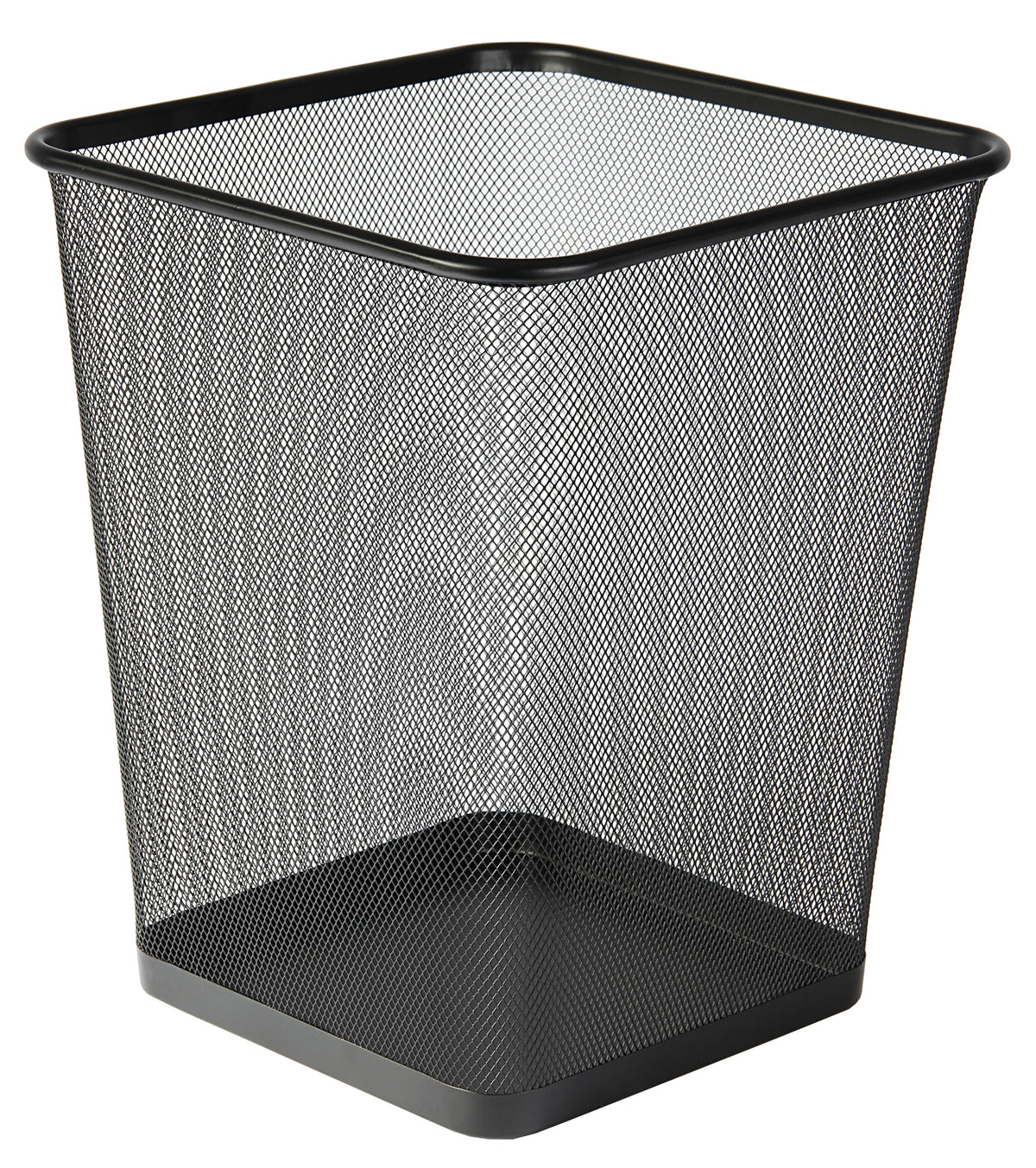 Osco Wiremesh Waste Bin Square – Metal Mesh Rubbish & Recycling Basket for Office, Home, Bathroom – Solid Non Slip Base Build, H30 cm × W25 cm