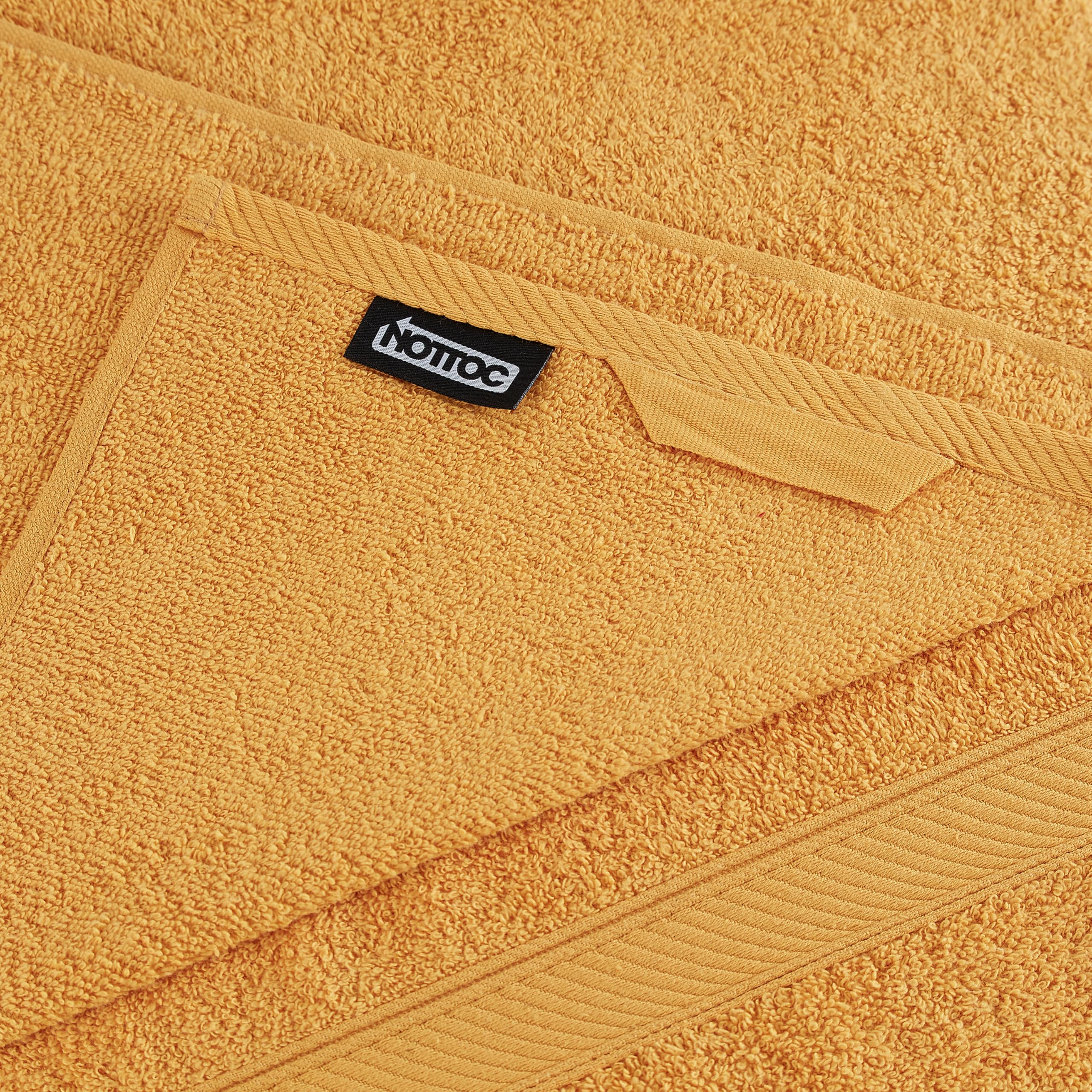 nottoc Hand Towel Set Orange 8-Piece / 2 Bath Towels 70 x 140 cm + 4 Hand Towels 50 x 90 cm + 2 Guest Towels 30 x 50 cm