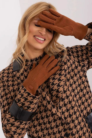 Women's Stylish Gloves with Smooth Finish, Wrist Patch & Phone Access
