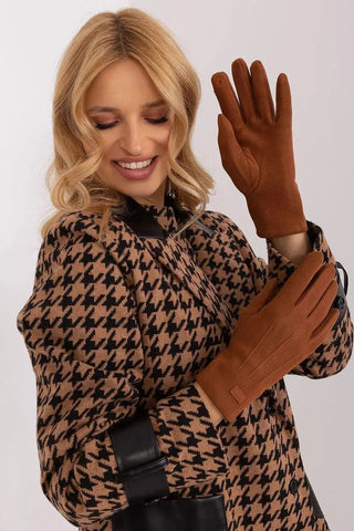 Women's Stylish Gloves with Smooth Finish, Wrist Patch & Phone Access
