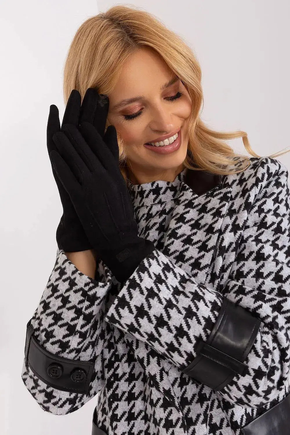 Women's Stylish Gloves with Smooth Finish, Wrist Patch & Phone Access