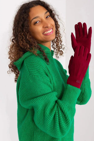 Women's Stylish Gloves with Smooth Finish, Wrist Patch & Phone Access