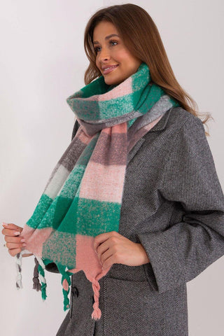 AT long colorful plaid Shawl