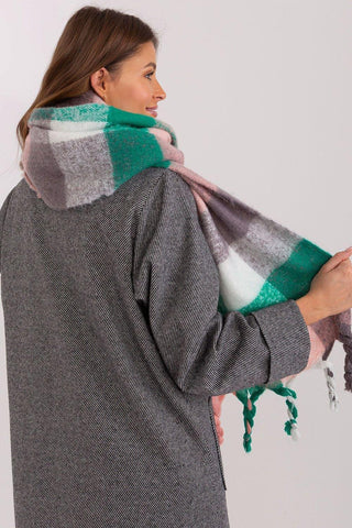 AT long colorful plaid Shawl