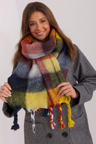 AT long colorful plaid Shawl
