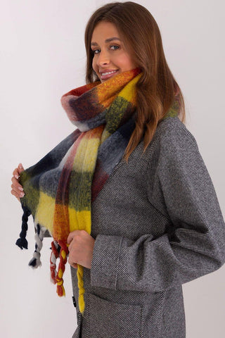 AT long colorful plaid Shawl