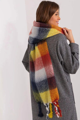 AT long colorful plaid Shawl