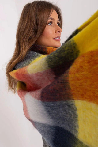 AT long colorful plaid Shawl