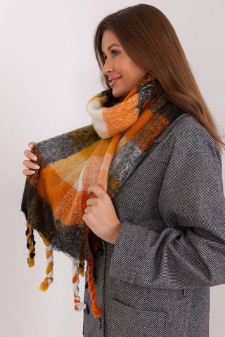 AT long colorful plaid Shawl