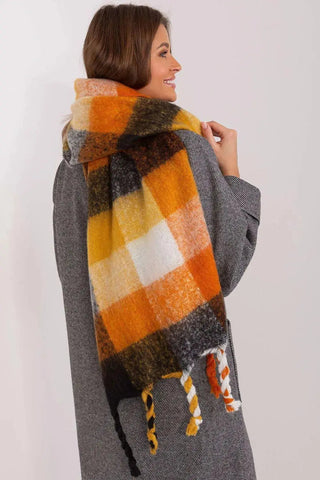 AT long colorful plaid Shawl