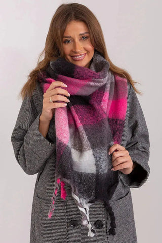 AT long colorful plaid Shawl