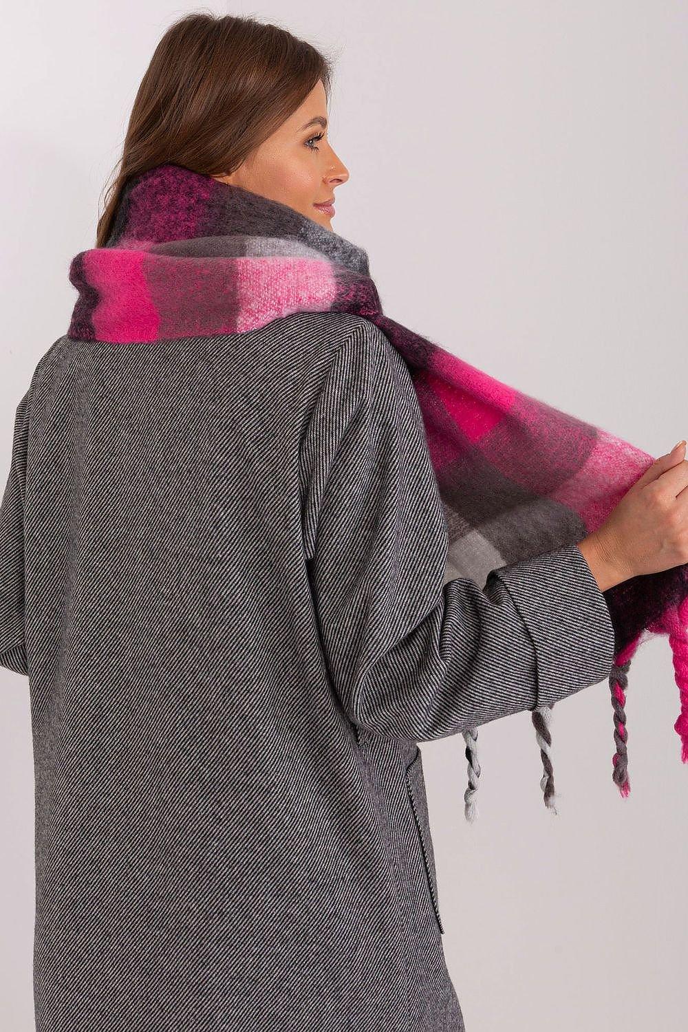 AT long colorful plaid Shawl
