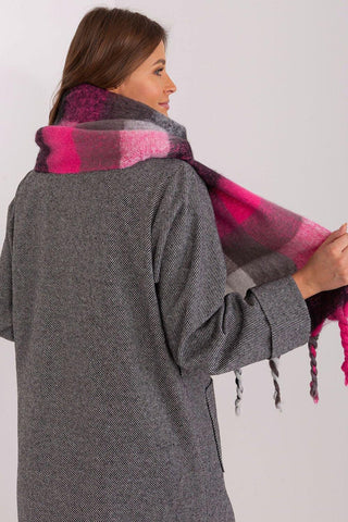 AT long colorful plaid Shawl