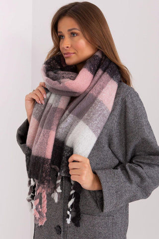AT long colorful plaid Shawl