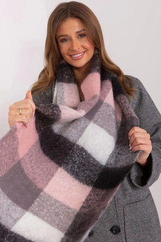 AT long colorful plaid Shawl