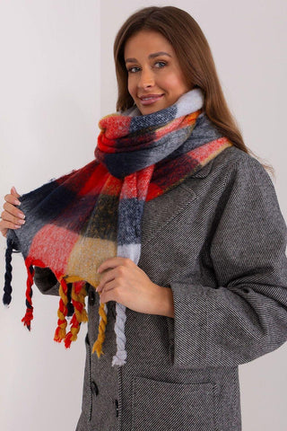 AT long colorful plaid Shawl