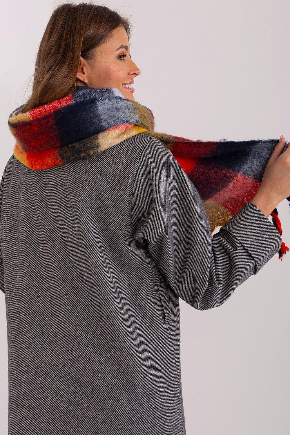 AT long colorful plaid Shawl