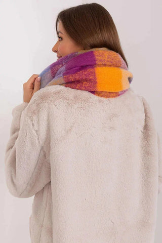 AT long colorful plaid Shawl